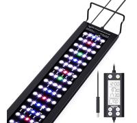 SEAOURA Aquarium Light with Temp Alarm, 36-42in Full Spectrum LED Lights, 24/7 Programmable with Power Off Memory, WRGB Custom, 20 Level Dimmable Brightness for Freshwater Fish Tanks