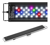 SEAOURA Led Aquarium Light for Plants-Full Spectrum Fish Tank Light with Timer Auto On/Off, Adjustable Brightness, White Blue Red Green Pink LEDs with Extendable Brackets for Freshwater (77-90cm)