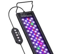 SEAOURA LED Aquarium Light, SR-653 45-60cm Freshwater Tank, Full Spectrum Aquarium Light for Plant Growth, 6H/8H/12H Timer, WRB 3 Channel Customizable, 10 Brightness & 11 Colors, Adjustable Bracket