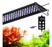 SEAOURA LED Aquarium Light SR-657, 24/7 Custom Timer, Power-Off Memory, 7-Row Full Spectrum Fish Tank 8 Colors, 20 Brightness, Day&Night Cycle, Adjustable Mount for Freshwater Plant Growth 120-137CM