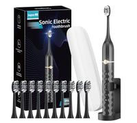 Seapeoa Elektrische Zahnbürste, 10 Bürstenköpfe & Reiseetui, 40.000 VPM Elektromotor & kabelloses Laden, 5 Modi mit Smart Timer, Ultra Whitening Zahnbürste für Erwachsene und Kinder