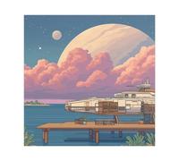 Seaplane Poster Canvas Poster Bedroom Decor Landscape Office Room Decor Gift 28" L X 28" W