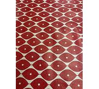 Seaquin Ltd Vinyl Pvc Tablecloth 3 metres (300x137cm) Morrocan Red. To fit up to a 10 Seater Size Rectangle table, Wipe Clean, Textile Backed Plastic Table Cloth (344)