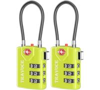 Search Alert TSA Approved Travel Combination Luggage Cable Locks for Suitcase, Gym Locker,Toolbox,Backpack 1,2,4,6 &10 pk (Lime 2 Pack)