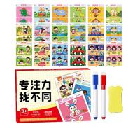 Search and find maps, search and find the game,64 pages Search and find travel game for road trip | Kindergarten travel games with 2 dry erase markers p