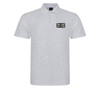 Search and Rescue Thin Orange Line Union Jack Embroidered Men's Polo Shirt Emergency Services (UK, Alpha, 4XL, Regular, Regular, Grey)