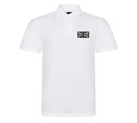 Search and Rescue Thin Orange Line Union Jack Embroidered Men's Polo Shirt Emergency Services (UK, Alpha, 4XL, Regular, Regular, White)
