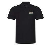 Search and Rescue Thin Orange Line Union Jack Embroidered Men's Polo Shirt Emergency Services (UK, Alpha, 4XL, Regular, Regular, Black)