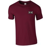 Search and Rescue Thin Orange Line Union Jack Embroidered Men's T-Shirt Emergency Services T Shirt Embroidery (UK, Alpha, M, Regular, Regular, Maroon)