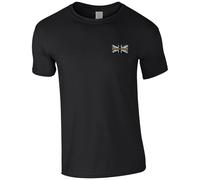 Search and Rescue Thin Orange Line Union Jack Embroidered Men's T-Shirt Emergency Services T Shirt Embroidery (UK, Alpha, XXL, Regular, Regular, Black)
