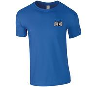 Search and Rescue Thin Orange Line Union Jack Embroidered Men's T-Shirt Emergency Services T Shirt Embroidery (UK, Alpha, XL, Regular, Regular, Royal)