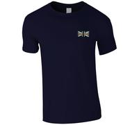 Search and Rescue Thin Orange Line Union Jack Embroidered Men's T-Shirt Emergency Services T Shirt Embroidery (UK, Alpha, S, Regular, Regular, Navy)