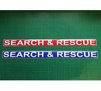 SEARCH & RESCUE Magnet Mountain Cave Emergency Service Car Door Magnets x1 620x45mm NARROW THIN … (RED BACKGROUND)