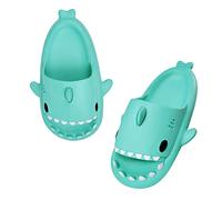 SearchI Cute Shark Sliders Slippers for Women Men Non-Slip Quick Dry Shower Pillow Beach Slippers Super Soft Massage House Slides for Indoor & Outdoor(Mint Green,7/7.5 UK)