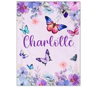 SearchI Personalised Baby Blanket, Custom Baby Blankets with Name for Boys Girls, Soft Customised Elephants Nursery Blanket for Newborn Toddler Baby Gifts for Birthday Baby Shower Christmas