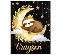 SearchI Personalised Baby Blanket, Custom Baby Blankets with Name for Boys Girls, Soft Customised Elephants Nursery Blanket for Newborn Toddler Baby Gifts for Birthday Baby Shower Christmas