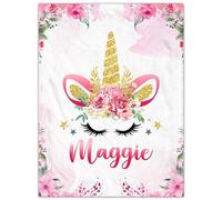 SearchI Personalised Baby Blanket, Custom Baby Blankets with Name for Boys Girls, Soft Customised Elephants Nursery Blanket for Newborn Toddler Baby Gifts for Birthday Baby Shower Christmas