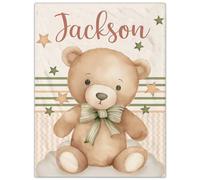 SearchI Personalised Baby Blanket, Custom Baby Blankets with Name for Boys Girls, Soft Customised Elephants Nursery Blanket for Newborn Toddler Baby Gifts for Birthday Baby Shower Christmas