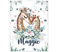 SearchI Personalised Baby Blanket, Custom Baby Blankets with Name for Boys Girls, Soft Customised Elephants Nursery Blanket for Newborn Toddler Baby Gifts for Birthday Baby Shower Christmas