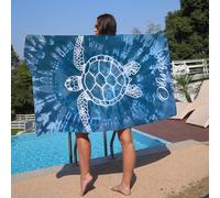 SearchI Personalised Beach Towel with Name 150x75cm,Custom Bath Towels with Name for Swimming Pool Bathroom Camping Travel,Quick Dry Microfiber Beach Towel for Adults Kids Lovers Birthday-sea turtle