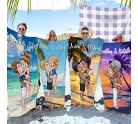 SearchI Personalised Beach Towels with Name for Couples, Custom Quick Dry Beach Towels for Kids & Adults, Sand Free Pool Bath Towels, Summer Gifts for Sisters Friends Besties, Travel Essentials
