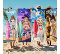 SearchI Personalised Beach Towels with Name for Women, Custom Quick Dry Beach Towels for Kids & Adults, Sand Free Pool Bath Towels, Summer Gifts for Sisters Friends Besties, Travel Essentials