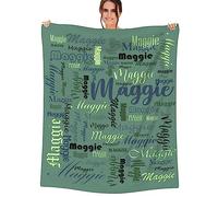 SearchI Personalised Blanket with Name,Custom Name Soft Warm Fleece Throws for Aldult Teen Kids Baby Girls Boys,Personalised Customisable Gifts for Christmas Birthday Graduation(Green,130x150cm)