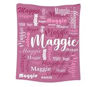 SearchI Personalised Blanket with Name,Custom Name Soft Warm Fleece Throws for Aldult Teen Kids Baby Girls Boys,Personalised Customisable Gifts for Christmas Birthday Graduation(Rosa Red,130x150cm)