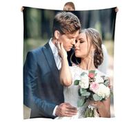 SearchI Personalised Photo Blanket,Custom Soft Fluffy Blanket with Picture and Text for Adults Kids,Personalised Gifts for Familiy, Mum, Dad, Kids,Boyfriend, Girlfriend, Pets(76x100cm,Style22)