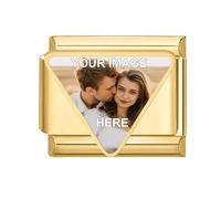 SearchI Personalised Photo Charm Silver Stainless Steel Italian Charm fits all 9mm Bracelet Custom Image Picture with Baby Scan, Family or Couple, Customised Gift for Mum, Wife, Girlfriend