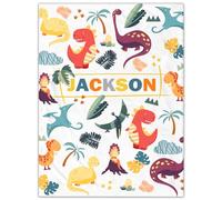 SearchI Personalized Baby Blankets,Custom Baby Blankets Super Soft for Boys Girls,Lightweight Fluffy Blanket Unisex Newborn Personalized Blanket Gifts for Toddler Nursery-Cool Dinosaur,90x120cm