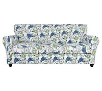 SearchI Stretch Sofa Cover Printed Couch Cover, Floral Pattern 4 Pieces Sofa Slipcover with 3 Separate Cushion Cover, Washable Furniture Protector for Living Room(Sofa, Green Flowers)