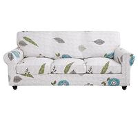 SearchI Stretch Sofa Cover Printed Couch Cover, Floral Pattern 4 Pieces Sofa Slipcover with 3 Separate Cushion Cover, Washable Furniture Protector for Living Room(Sofa, Autumn Leaves)