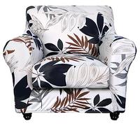 SearchI Stretch Sofa Cover Printed Couch Covers, Floral Pattern 2 Piece Armchair Slipcover with Separate Chair Cushion Cover, Washable Furniture Protector for Living Room(Armchair, Maple Leaf)