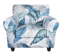 SearchI Stretch Sofa Cover Printed Couch Covers, Floral Pattern 2 Piece Armchair Slipcover with Separate Chair Cushion Cover, Washable Furniture Protector for Living Room(Armchair,Summer Pattern)