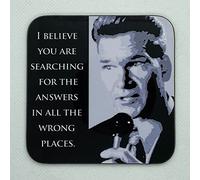 Searching For Answers In All The Wrong Places - Jim Cunningham from Donnie Darko - Drinks Coaster - Hardboard - 9cm x 9cm - Gloss Finish