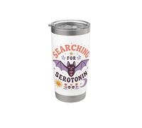 Searching for Serotonin Bat Gothic Humor Cute Pastel Stainless Steel Insulated Tumbler