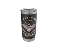 Searching for Serotonin Bat Gothic Moon Spooky Humor Stainless Steel Insulated Tumbler