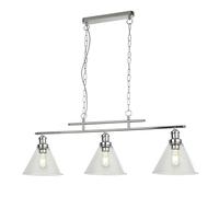 Searchlight 1277-3CC Pyramid 3 Light Linear Pendant Light in Chrome