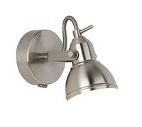 INDUSTRIAL RETRO SINGLE WALL SPOTLIGHT IN SATIN SILVER FINISH