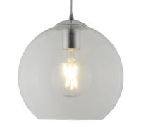 1 Light Round Pendant Chrome with Clear Glass