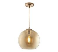 Searchlight 1632AM Balls Pendant - Antique Brass Metal & Amber Glass