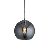 Searchlight 1632SM Balls Polished Chrome & Smoked Glass Vintage Pendant Ceiling Light 30cm | Retro Glass Dome Globe Shade | 1 x E27 ES Lamp Required (Not Included) | Free Air Freshener Promo