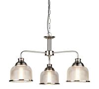 3 Light Ceiling Satin Silver Halophane Glass