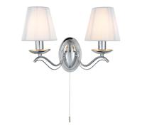 Searchlight 2 Lights Traditional Chrome Cream Shades Wall Fitting Bracket Light
