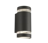 Outdoor Light Grey Sheffield Double Spot IP44 Round Searchlight 2002-2GY-LED