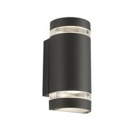 Outdoor Light Grey Sheffield Double Spot IP44 Round Searchlight 2002-2GY-LED