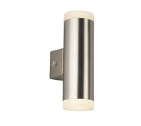 Wall Light Silver Metro Double LED Spot IP44 Satin Searchlight 2100SN