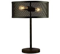 2 Light Bulbs Matt Black Finish Desk Bedside Table Lamp Light Mesh Cage Shade
