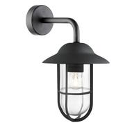 Searchlight 3291BK Well Glass 1 Light Outdoor Wall Lantern in Black